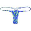 OROCOJUCO Men Posing Thong G-string Underwear Narrow Pouch T-back Minimal Coverage Tangas Bikini Swimwear Blue Mosaic M view 1