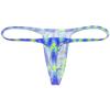 OROCOJUCO Men Posing Thong G-string Underwear Narrow Pouch T-back Minimal Coverage Tangas Bikini Swimwear Blue Mosaic M view 3