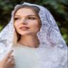 MariaVeils Catholic Mantilla Mass Veil - Triangle Cross Embroidery Church Lace Chapel Mass Head Covering Long Veil (White) view 3