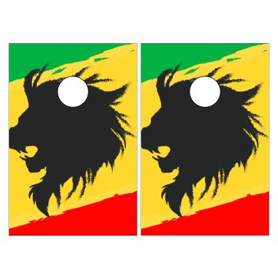 Cornhole Board Wraps Reggae Style Lion Cornhole Skins for Boards,3ft x 2ft Skin Decal Vinyl Wrap for Cornhole Game Board Bag Toss (2xpcs.)