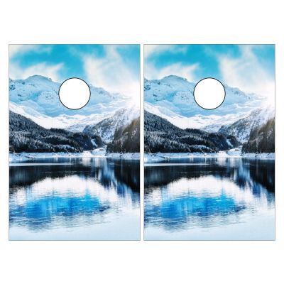 Cornhole Board Wraps Mountains Cornhole Skins for Boards,3ft x 2ft Skin Decal Vinyl Wrap for Cornhole Game Board Bag Toss (2xpcs.)