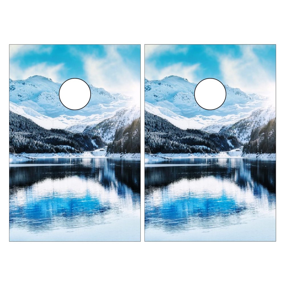 Cornhole Board Wraps Mountains Cornhole Skins for Boards,3ft x 2ft Skin Decal Vinyl Wrap for Cornhole Game Board Bag Toss (2xpcs.)
