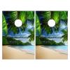 Cornhole Board Wraps Ocean Coconut Tree Cornhole Skins for Boards,3ft x 2ft Skin Decal Vinyl Wrap for Cornhole Game Board Bag Toss (2xpcs.) view 1