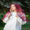 MariaVeils Catholic Mantilla Mass Veil - Triangle Cross Embroidery Church Lace Chapel Mass Head Covering Long Veil (Red/Black) view 2