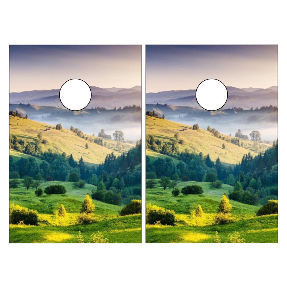 Cornhole Board Wraps Hills Cornhole Skins for Boards,3ft x 2ft Skin Decal Vinyl Wrap for Cornhole Game Board Bag Toss (2xpcs.)