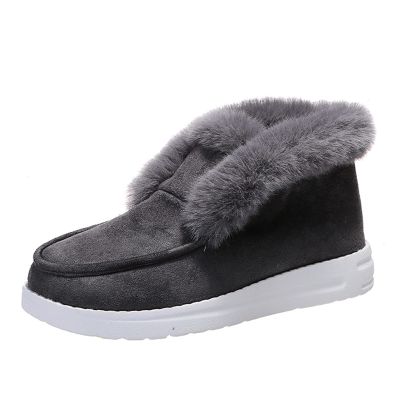 Fuzzy Boots Pink Women's High-top Winter Snow Boots Slip on Warm Comfortable Outdoor Fur Lined Ankle Booties Thickening Walking Shoes for Women