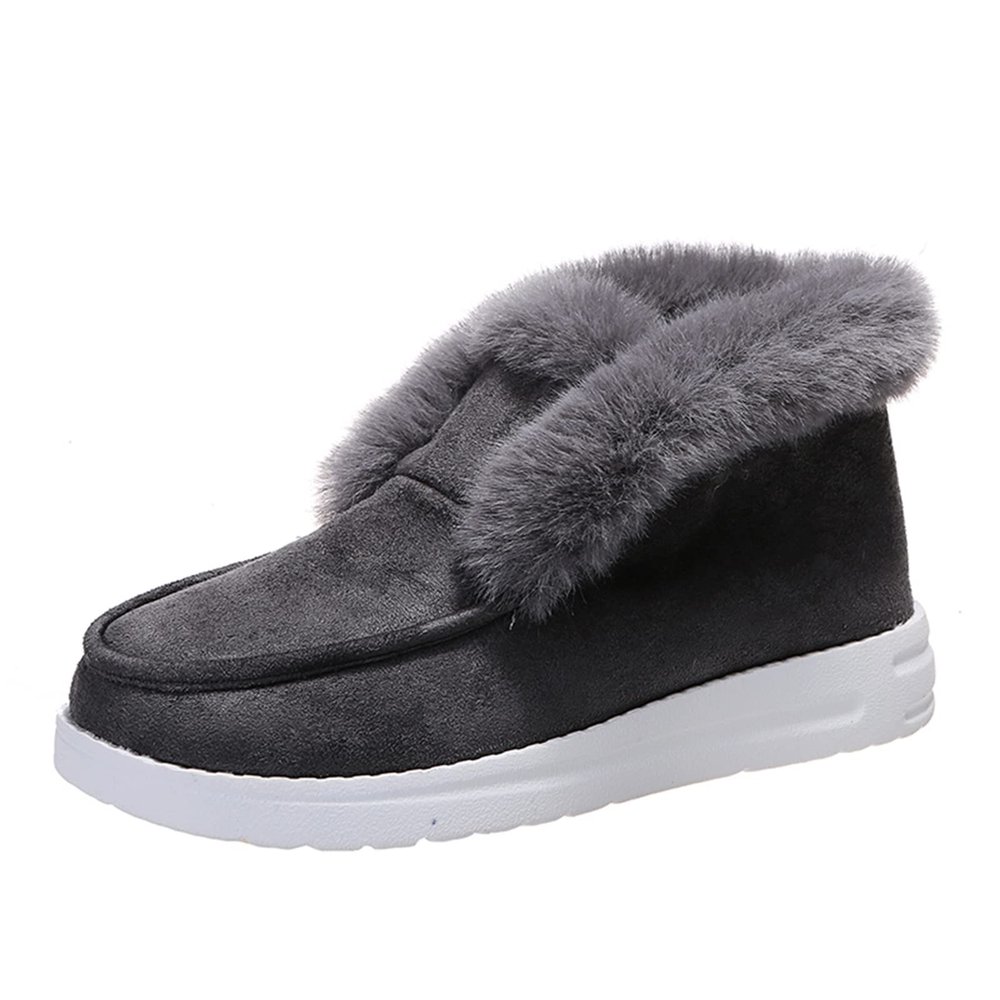 Fuzzy Boots Pink Women's High-top Winter Snow Boots Slip on Warm Comfortable Outdoor Fur Lined Ankle Booties Thickening Walking Shoes for Women