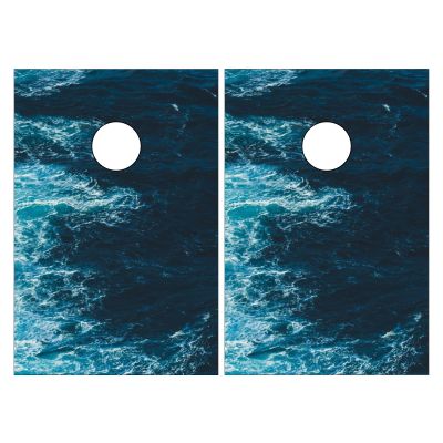 Cornhole Board Wraps Sea Ocean Waves Cornhole Skins for Boards,3ft x 2ft Skin Decal Vinyl Wrap for Cornhole Game Board Bag Toss (2xpcs.)