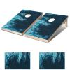 Cornhole Board Wraps Sea Ocean Waves Cornhole Skins for Boards,3ft x 2ft Skin Decal Vinyl Wrap for Cornhole Game Board Bag Toss (2xpcs.) view 3