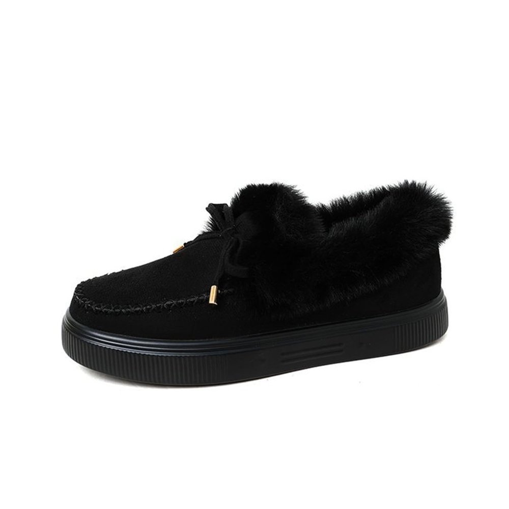 Ladies Winter Boots Fur Lined Womens Casual Slip-on Warm Loafers Shoes Faux Fur-Lined Comfortable Lightweight Winter Snow Ankle Boots Outdoor Walking Shoes