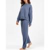 Women 2 Piece Outfits Sweater Set Knit Pullover Long Sleeve Tops Wide Leg Pants Loose Tracksuit Fall Outfits Lounge Set view 2