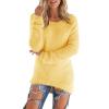 NaRHbrg Womens Furry Pullover Sweater Casual Long Sleeve Fall Sweaters Crew Neck Solid Color Soft Tunic Tops Loose Fit Jumper Yellow view 1