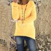 NaRHbrg Womens Furry Pullover Sweater Casual Long Sleeve Fall Sweaters Crew Neck Solid Color Soft Tunic Tops Loose Fit Jumper Yellow view 2