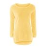 NaRHbrg Womens Furry Pullover Sweater Casual Long Sleeve Fall Sweaters Crew Neck Solid Color Soft Tunic Tops Loose Fit Jumper Yellow view 4