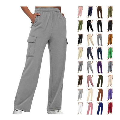 XUNRYAN Cargo Pants Womens Sweatpants Casual Baggy Fleece High Waisted Joggers Athletic Workout Pants Activewear Winter Fall