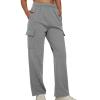 XUNRYAN Cargo Pants Womens Sweatpants Casual Baggy Fleece High Waisted Joggers Athletic Workout Pants Activewear Winter Fall view 2