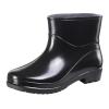 Short Rain Boots For Womens Ankle Rainboot Slip On Garden Boot Rubber Shoes Womens Bog Style Boots (Black, 6) view 1