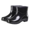 Short Rain Boots For Womens Ankle Rainboot Slip On Garden Boot Rubber Shoes Womens Bog Style Boots (Black, 6) view 4