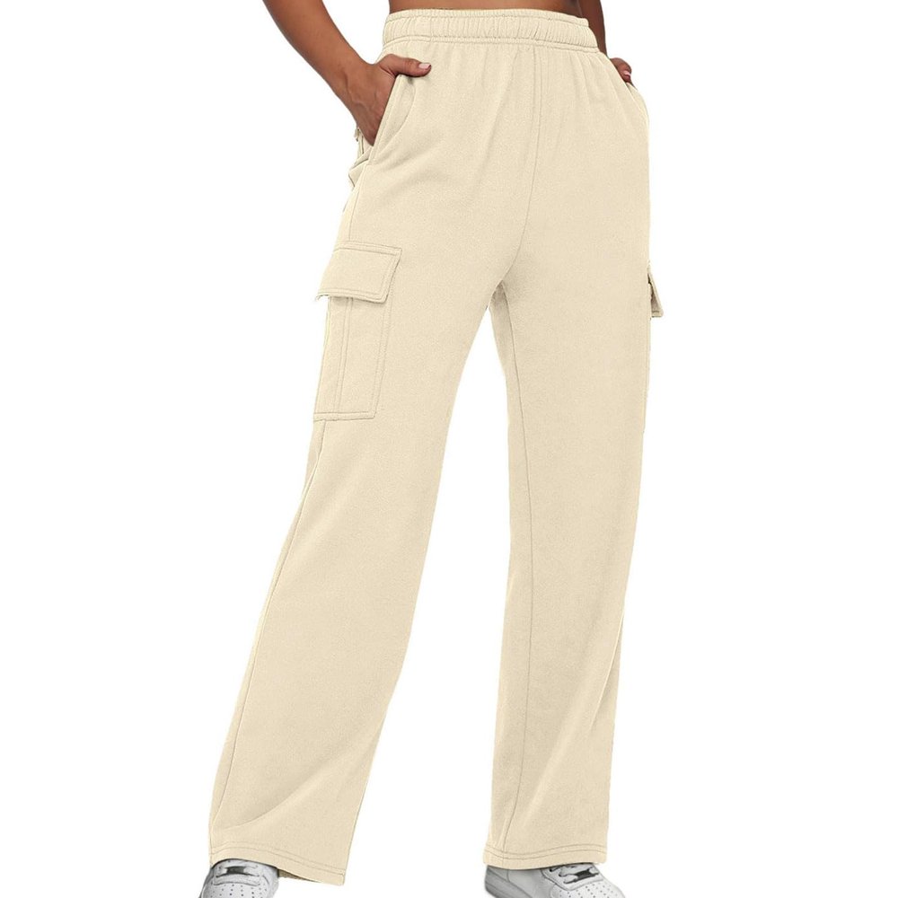 XUNRYAN Cargo Pants Womens Sweatpants Casual Baggy Fleece High Waisted Joggers Athletic Workout Pants Activewear Winter Fall