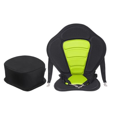 Aymzbd Kayak Padded Seat Canoe Seat Boat Seat Cushioned Adjustable for Rafting Drifting Inflatable Paddleboard, Green with Bag