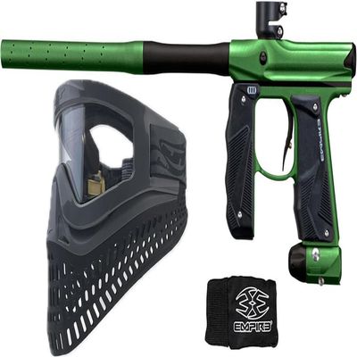Empire Mini GS Electronic Paintball Gun Marker w/JT Proflex-X Paintball Mask Package (Mini GS Dust Green/Dust Black)