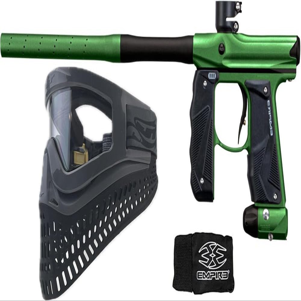 Empire Mini GS Electronic Paintball Gun Marker w/JT Proflex-X Paintball Mask Package (Mini GS Dust Green/Dust Black)