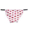 Pirlim Men's Thong Bikini Briefs Sexy Thin Pants Simple Style Plain Quick Dry Bikini Briefs 3D 3D Sexy High Fork Bikini - One Size(Red Heart) view 2