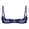 Alvivi Womens Sheer Floral Lace Underwired Bras Adjustable Strap Unlined Brassiere Underwear Navy Blue Small view 1