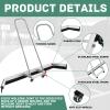 Leyndo 1 Pcs Tennis Court Squeegee 54 inches Floor Broom Commercial with Handle and Wheels Professional Water Remover Stainless Steel Sport Court Accessories, Silver view 3