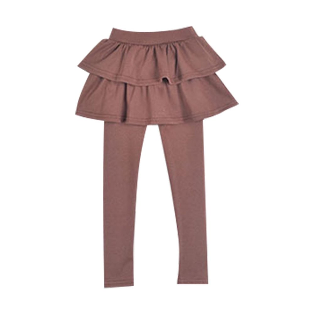 Dkygxwt Kids Girls Leggings Tutu Skirt Pants Cotton Footless Tights 2 12 Years Regular Solid Skirt Pants Casual Pants(Coffee,18-24 Months)