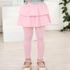 Dkygxwt Kids Girls Leggings Tutu Skirt Pants Cotton Footless Tights 2 12 Years Regular Solid Skirt Pants Casual Pants(Pink,7-8 Years) view 2