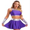 HULIJA Women's Princess Anime Cosplay Costume Purple Suit Outfits Purple Small view 1