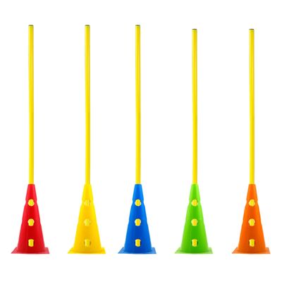5 Sets Agility Poles with Base, Multi-purpose Exercise Equipment Hurdle Cone with 1 1.2 M Yellow Rod, School Sports Gear/ Coaching Sticks for Speed Fun Competitions ( Color : 5PC , Size : 30cm Barrel+