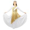 Danzcue Womens Worship Asymmetrical Dance Sleeveless Tunic Praise Dance Overlaysfor Women (Dress Not Included), White Gold, XX-Large-3X-Large view 1