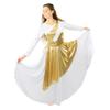 Danzcue Womens Worship Asymmetrical Dance Sleeveless Tunic Praise Dance Overlaysfor Women (Dress Not Included), White Gold, XX-Large-3X-Large view 2
