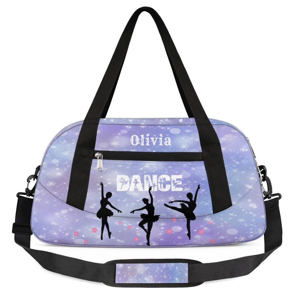 Custom Kids Duffel Overnight Bag Personalized Dance Bag Travel Duffel Bag for Girls Boys Customized Kids Gifts- Ballet dance 8