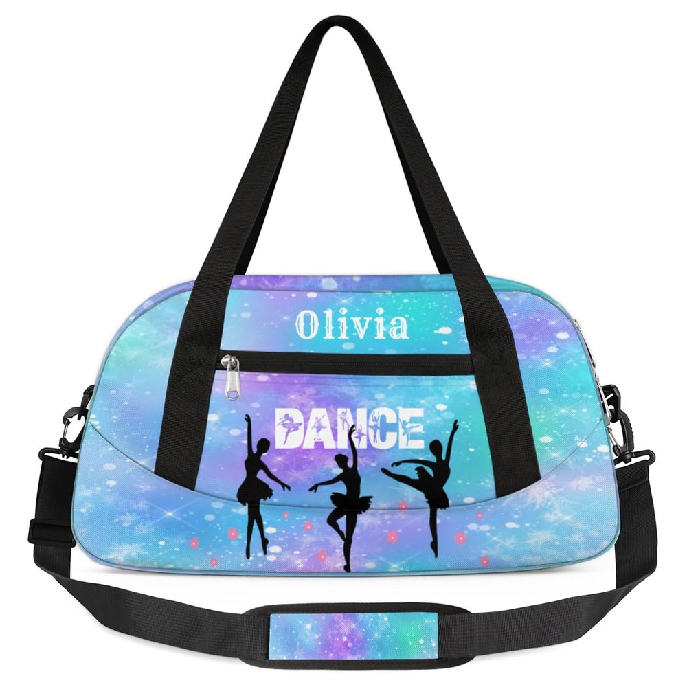 Custom Kids Duffel Overnight Bag Personalized Dance Bag Travel Duffel Bag for Girls Boys Customized Kids Gifts- Ballet dance 7