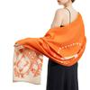 EXTREE Scarfs for Women Pashmina Silky Shawl Wrap for Evening Dressing Blanket Open Front Poncho Cape, A001-orange view 2