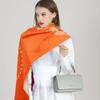 EXTREE Scarfs for Women Pashmina Silky Shawl Wrap for Evening Dressing Blanket Open Front Poncho Cape, A001-orange view 3