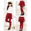 Kids Girls Leggings Tutu Skirt Pants Cotton Footless Tights 2 12 Years Regular Solid Skirt Pants Casual Pants(Red,5-6 Years) view 2