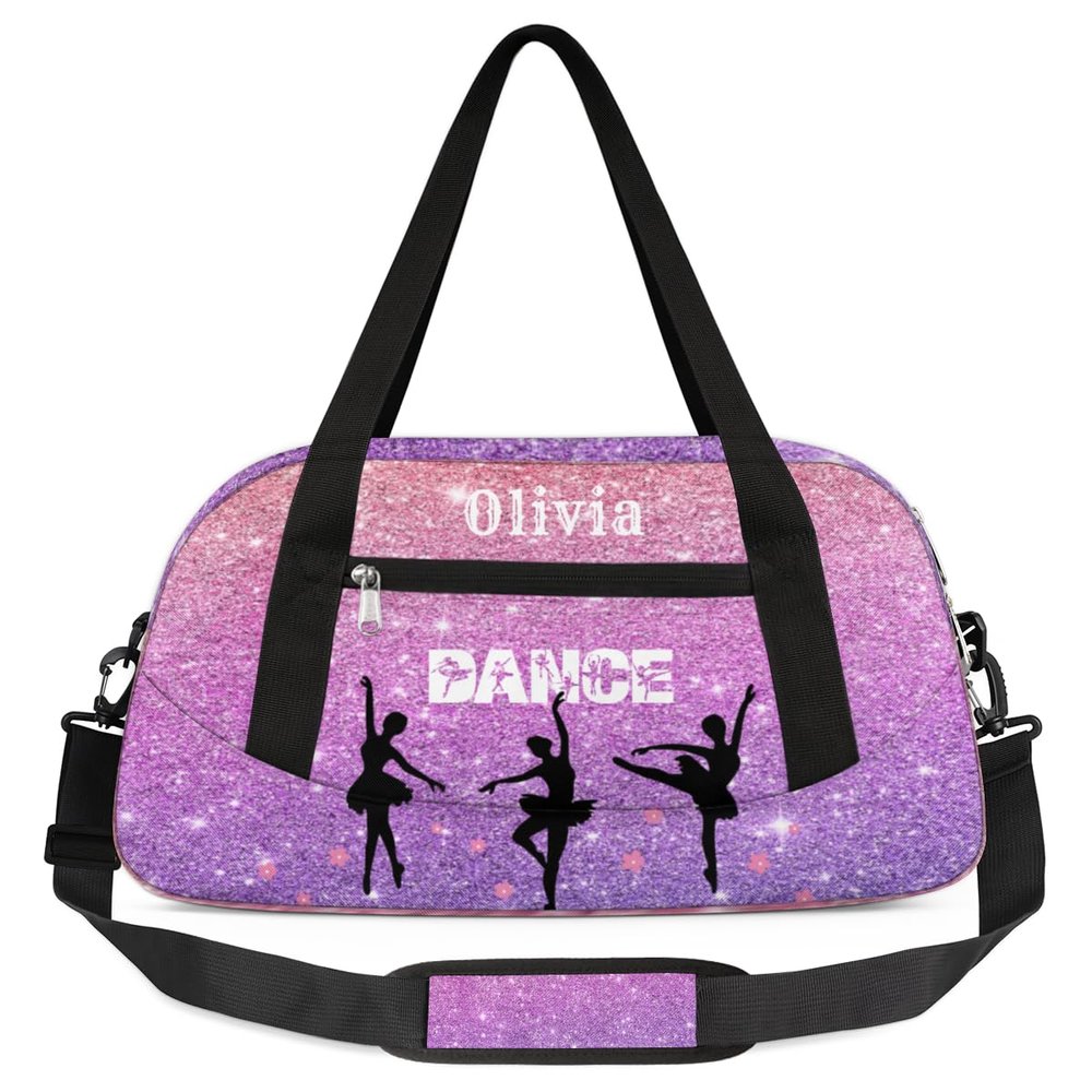 Custom Kids Duffel Overnight Bag Personalized Dance Bag Travel Duffel Bag for Girls Boys Customized Kids Gifts- Ballet dance 1