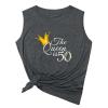 ROSSOSSOR Graphic 50th Birthday Tank Tops for Women The Queen is 50 Casual Sleeveless Shirts (Grey, Large) view 1