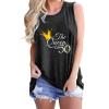 ROSSOSSOR Graphic 50th Birthday Tank Tops for Women The Queen is 50 Casual Sleeveless Shirts (Grey, Large) view 2