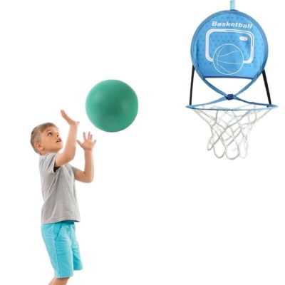 AOKLEY Portable Shoot at The Basket Frame Outdoor Wall Mounted Basketball Frame, Foldable Net Pocket Hoop, Indoor Home Mobile Basketball Rack