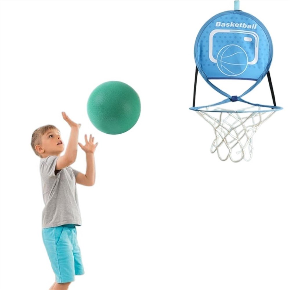 AOKLEY Portable Shoot at The Basket Frame Outdoor Wall Mounted Basketball Frame, Foldable Net Pocket Hoop, Indoor Home Mobile Basketball Rack