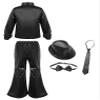 JEATHA Boys Hip-hop Latin Jazz Dance Costume Kids Sparkly Sequins Shirts with Matching Pants Hat Accessories Black A 13-14 Years view 2