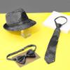 JEATHA Boys Hip-hop Latin Jazz Dance Costume Kids Sparkly Sequins Shirts with Matching Pants Hat Accessories Black A 13-14 Years view 3