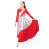 Danzcue Womens Worship Asymmetrical Dance Sleeveless Tunic Praise Dance Overlaysfor Women (Dress Not Included), Scarlet Silver, Large-X-Large view 4