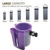 AOKID Bike Cup Holder for Shopping Carts Bicycle with Phone Mount Universal Non-Slip Drink Bikes Scooters More 3-in-1 Design Holds Water Bottles Phones Keys Purple view 4