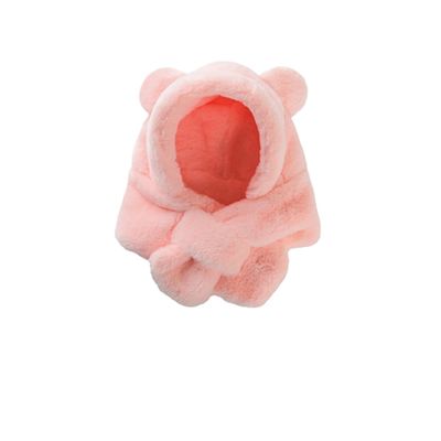 Baby Winter Hat Scarf, Autumn Winter Babys Plush Boys Girls with Thick Ear Hat Integrated Hat (1PCS-b,M)